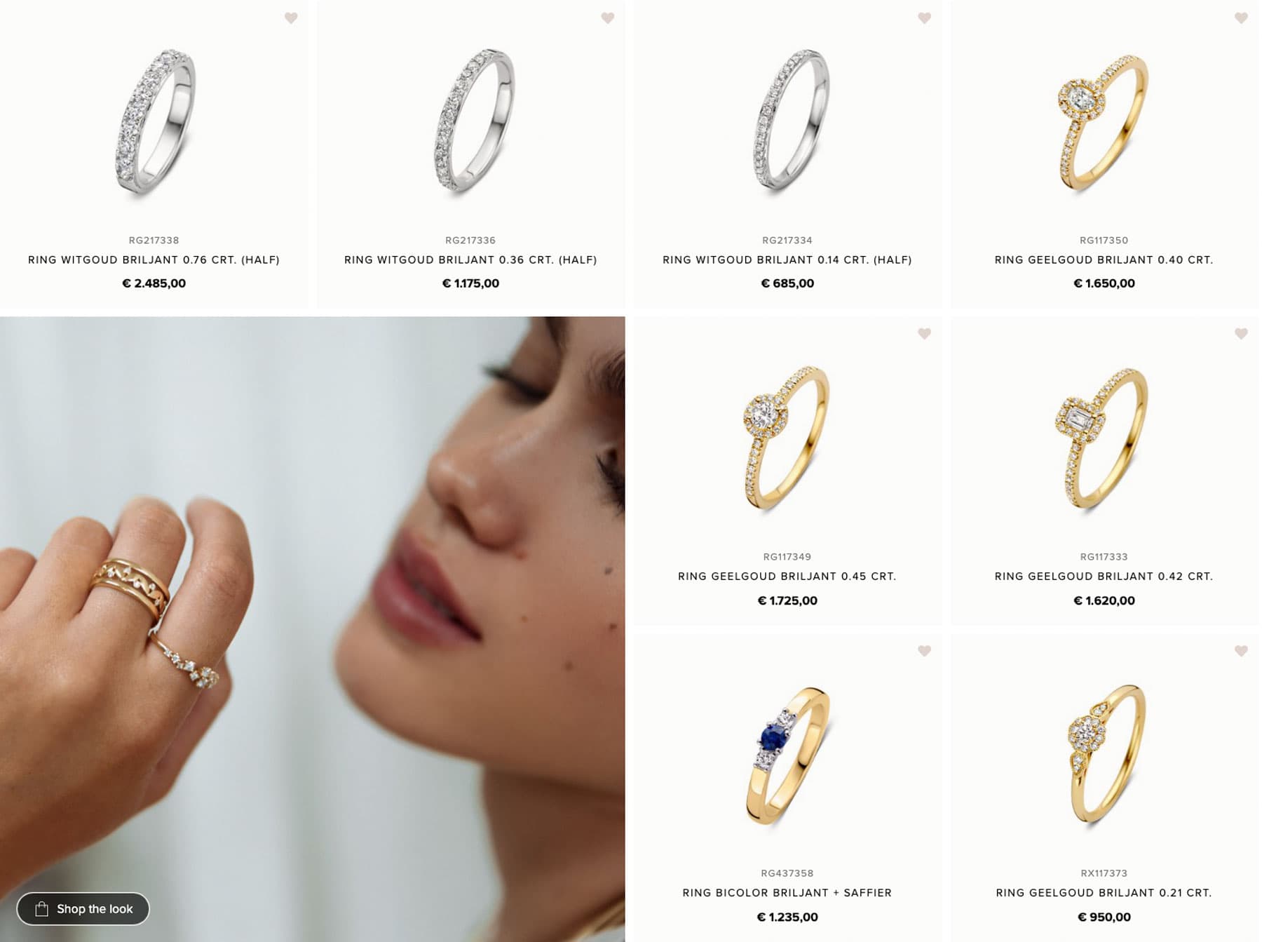 Shop the look artikeloverzicht
